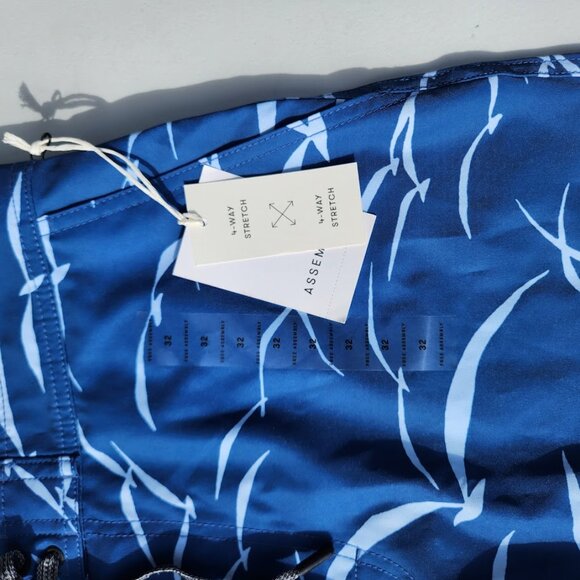 NEW Men's Size 32 Free Assembly Blue Swim Shorts Boardshorts Boardshort Board Sh - Picture 4 of 16